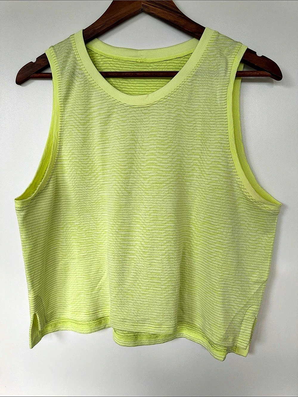 Lululemon Ebb to Street Cropped Racerback Tank Top Yellow